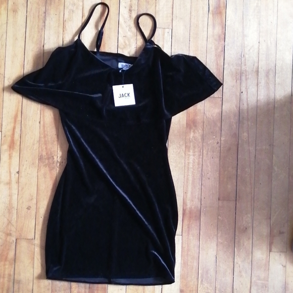 Velour off the shoulder LBD - Picture 1 of 3